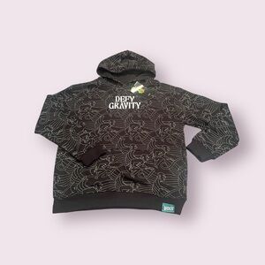 NWT Defy Gravity Wicked Pull Over Black Hoodie Sweatshirt Size XL